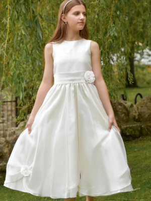 Girls Una Dress in White