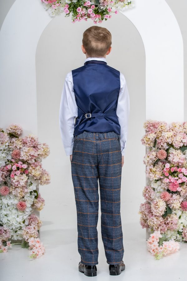 Baby Boys Suits Baby Boys 5 Piece Blue Plaid Check Suit