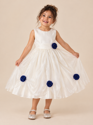 Girls Una Dress in Navy