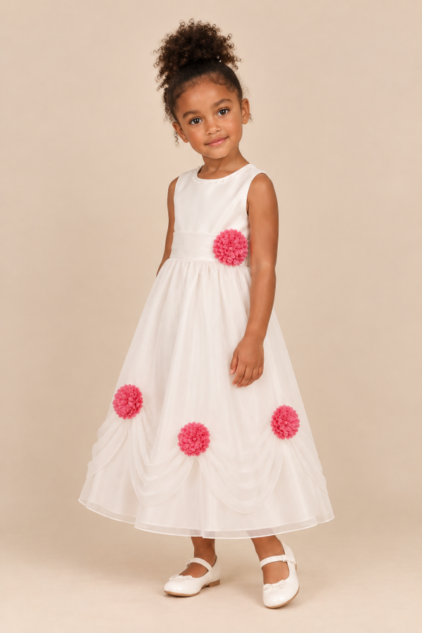 Girls Una Dress in Pink-1