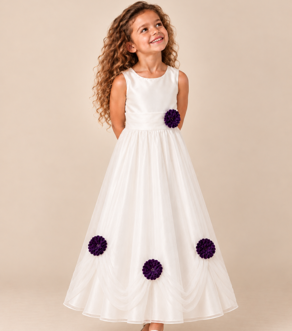 Girls Una Dress in Purple-2