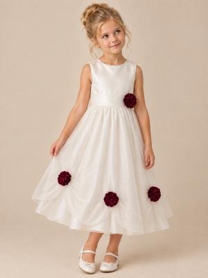Girls Una Dress in Wine