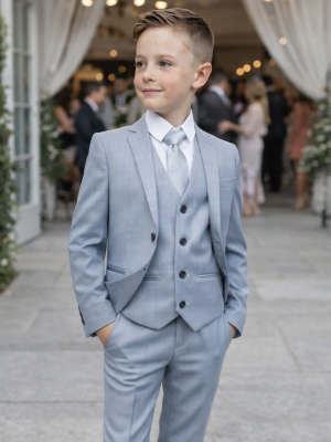 Baby Boys 5 Piece Light Blue Suit Milano Mayfair