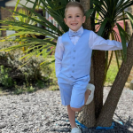 Boys Baby Boys 4 Piece Pale Blue Shorts Suit