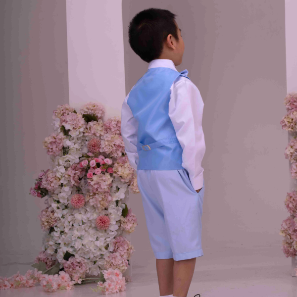 Boys Baby Boys 4 Piece Pale Blue Shorts Suit