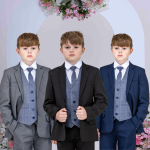 Boys Boys 5 Piece Suit with James Waistcoat, Choice of Suit Colour – Navy Grey Black