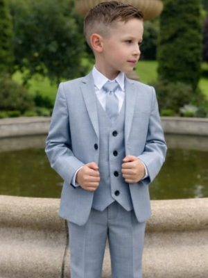 Baby Boys 5 Piece Light Blue Suit Milano Mayfair