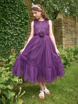 Dress and Coat Co-Ords Girls Purple Tammi Dress