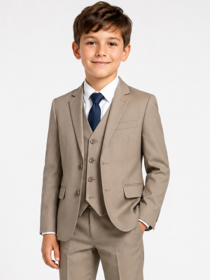 Boys 5 Piece Beige Suit Vivaki