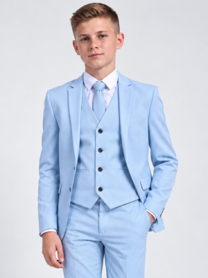 Boys 5 Piece Sky Blue Suit Milano Mayfair