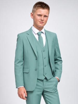 Boys 5 Piece Sage Suit