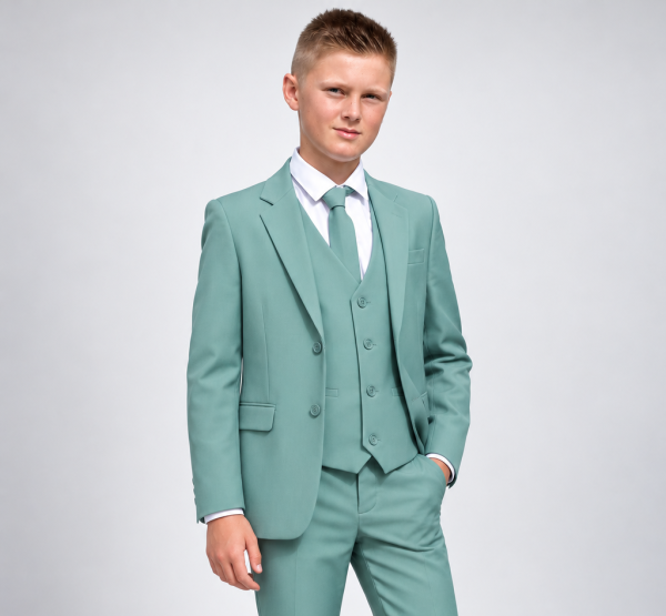 Mint Green Three-Piece Suit Portrait