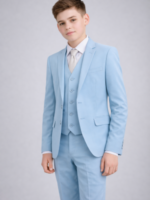 Boys 5 Piece Sky Blue Suit Romario