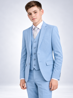 Boys 5 Piece Sky Blue Suit Romario