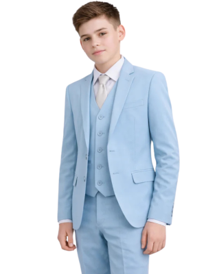 Boys 5 Piece Sky Blue Suit Romario