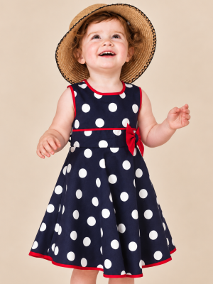 Baby polka dot dress with hat