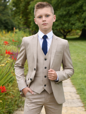 Boys 5 Piece Beige Suit Milano Mayfair