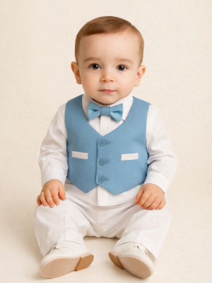 4 Piece Christening Suit in Blue