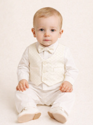 4 Piece Christening Suit in Ivory