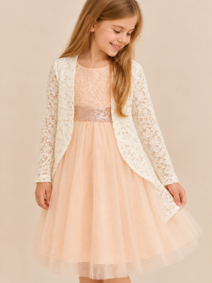 Girls Cream Bolero Shrug