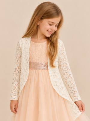 Girls Cream Bolero Shrug