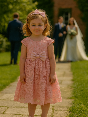 Girls Rose Detailed Dress