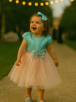 Girls Mint/Peach Girls Dress