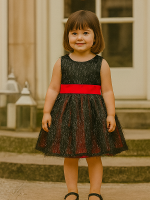 Girls black sparkle dress