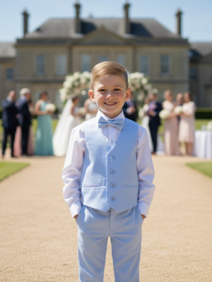 Baby Boys 4 Piece Pale Blue Suit