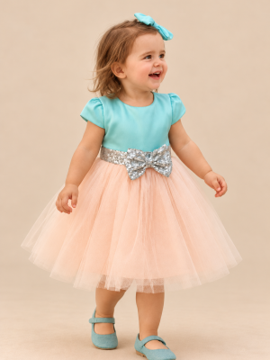 Girls Mint/Peach Girls Dress
