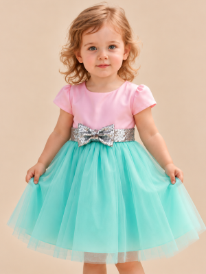 Girls Pink/Mint Girls Dress