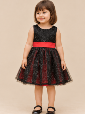 Girls black sparkle dress