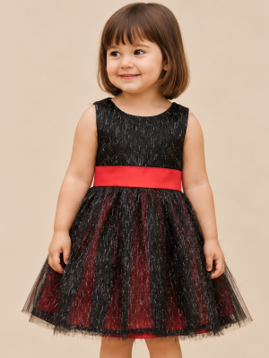 Girls black sparkle dress
