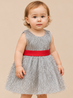 Girls silver spark dress