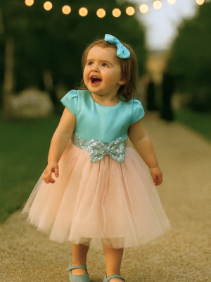 Girls Mint/Peach Girls Dress