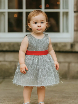 Girls silver spark dress