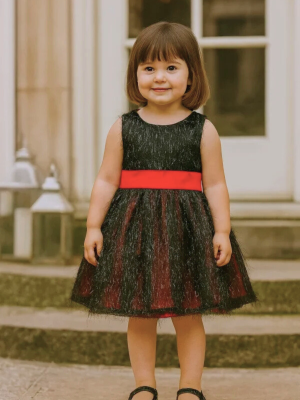 Girls black sparkle dress