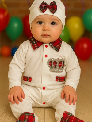 Baby Boys Tartan Baby Romper