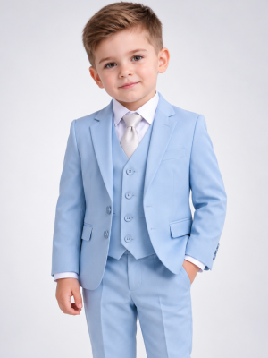 Baby Boys 5 Piece Sky Blue Suit Romario