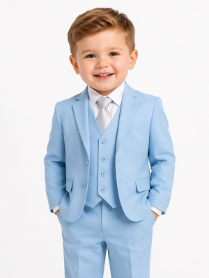 Baby Boys 5 Piece Sky Blue Suit Romario