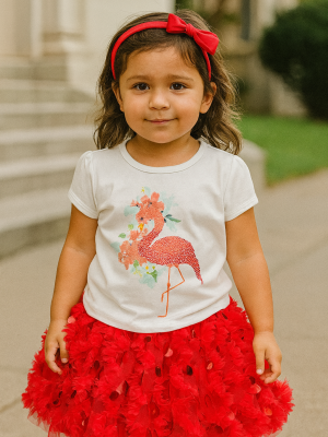 Girls 2 pc Flamingo Outfit