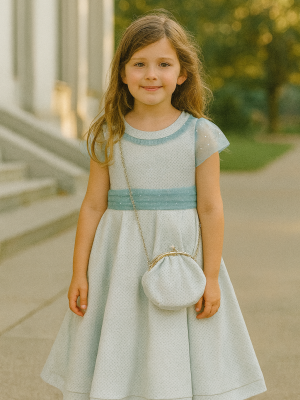 Girls Blue Pearl Dress