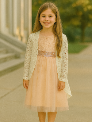 Girls Cream Bolero Shrug