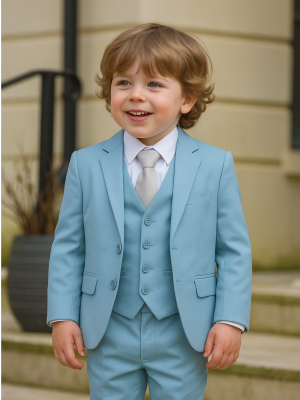 Baby Boys 5 Piece Sky Blue Suit Romario