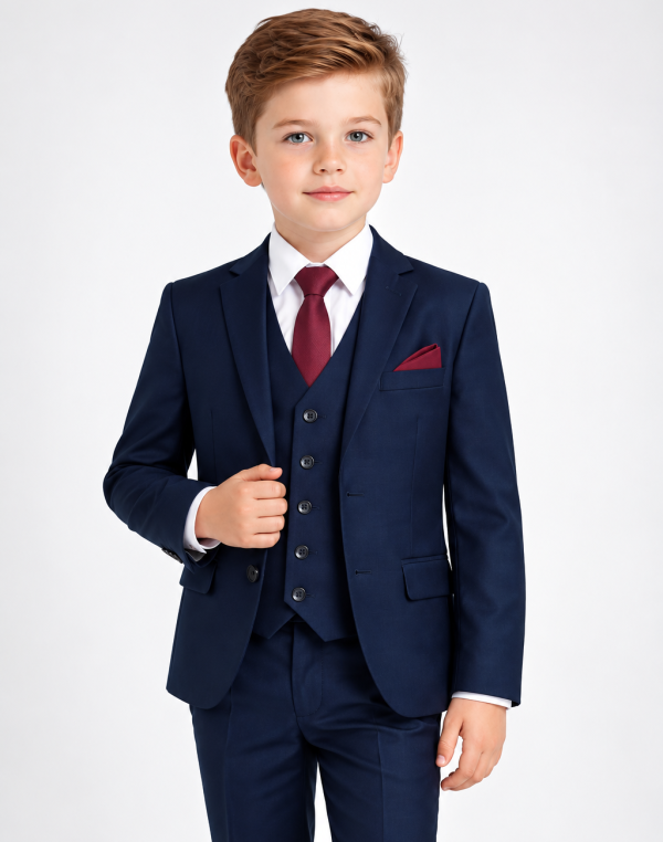 Young Boy in a Navy Suit