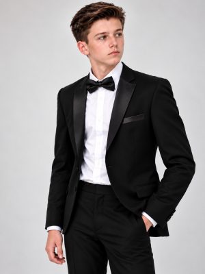 Boys 4 Piece Black Tuxedo Suit