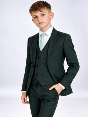 Boys 5 Piece Forest Green Suit Milano Mayfair