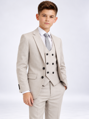 Boys 5 Piece Taupe Suit Milano Mayfair
