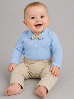 Baby Boys Blue & Beige Outfit