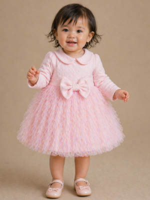 Baby girls pink and tulle dress